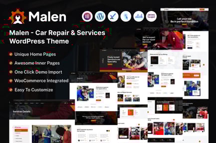 Malen - Araç Servis ve Tamir WordPress Teması