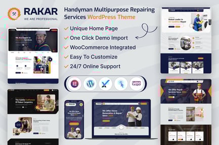 Rakar - Çok Amaçlı Hizmetler WordPress Teması