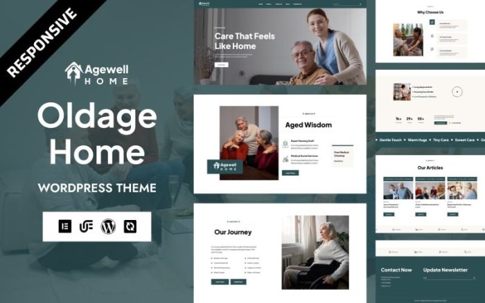 Agewell - Yaşlı Bakımı ve Yaşlı Bakım Evi WordPress Elementor Teması