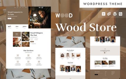 Ahşap - Ahşap İşleri ve Mobilya Mağazası WooCommerce Elementor Teması