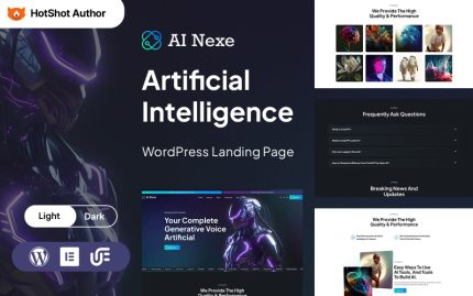Ainexe - Yapay Zeka WordPress Açılış Sayfası Teması