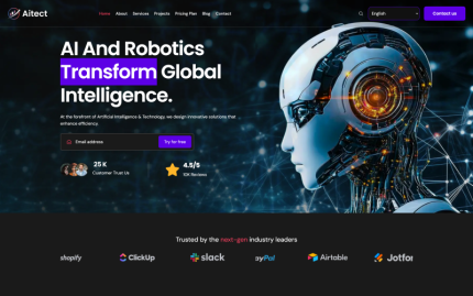 Aitect - Yapay Zeka ve Teknoloji Wordpress Teması