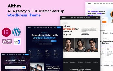 Aithm - AI Ajansı ve Fütüristik Girişim WordPress Teması