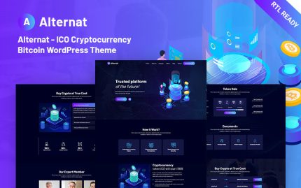 Alternatif - ICO Cryptocurrency Mobil Uyumlu Bitcoin WordPress Teması