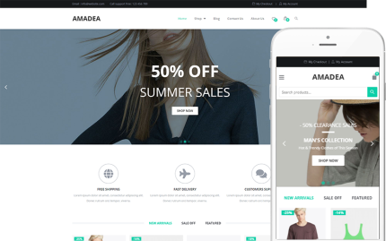 Amadea - Mobil Uyumlu WooCommerce WordPress Teması