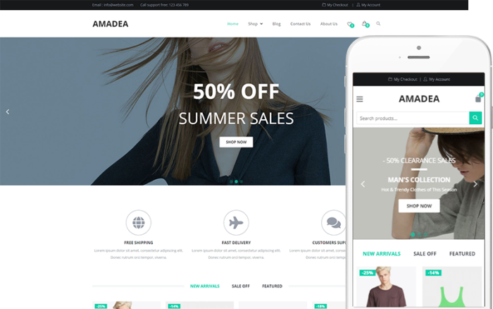 Amadea - Mobil Uyumlu WooCommerce WordPress Teması