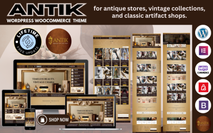 Antik - Antika ve Sanat Galerisi WooCommerce Elementor Teması