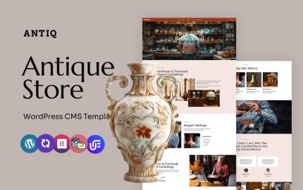Antiq - Antika Mağazası ve Vintage Koleksiyonu Çok Amaçlı WordPress Elementor Teması
