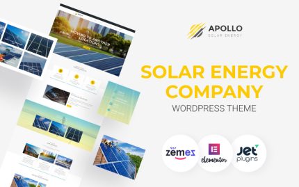Apollo - Mobil Uyumlu Güneş Enerjisi Şirketi WordPress Teması