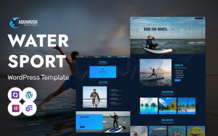 Aqua Rush - Su Sporları ve Macera WordPress Elementor Teması