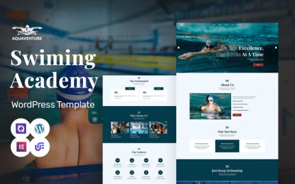 Aqua Venture - Yüzme Akademisi ve Eğitim WordPress Elementor Teması