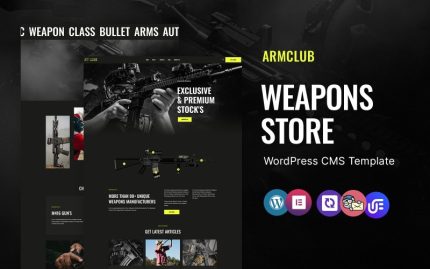 Armclub - Silah Mağazası WordPress Elementor Teması