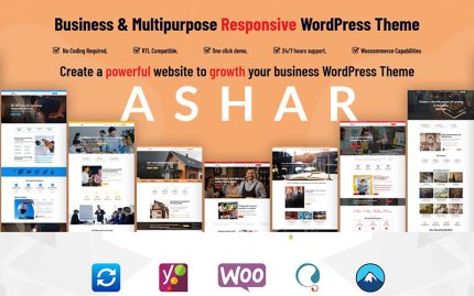 Ashar - İş ve Çok Amaçlı Mobil Uyumlu Paket WordPress Teması
