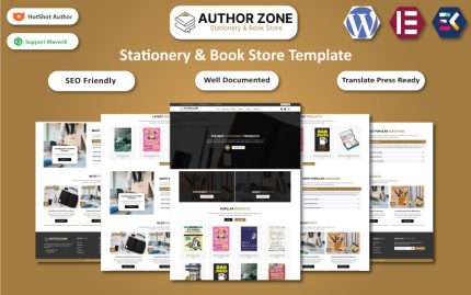 Author Zone - Kırtasiye ve Kitapçı WooCommerce Elementor Teması