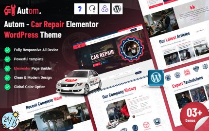Autom - Araba Tamir Elementor WordPress Teması