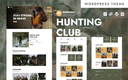 Avcılık kulübü - Açık Hava Maceraları ve Hayatta Kalma Ekipmanları WordPress Elementor Teması