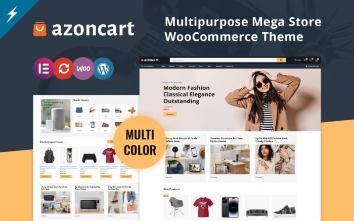 Azoncart - Çok Amaçlı Mega Mağaza Elementor WooCommerce Teması