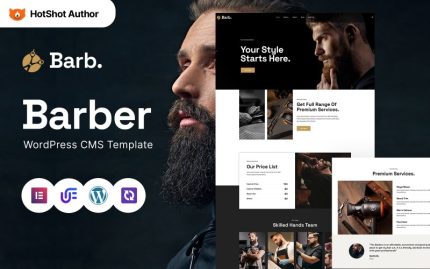 Barb - Berber Dükkanı Modern WordPress Elementor Teması
