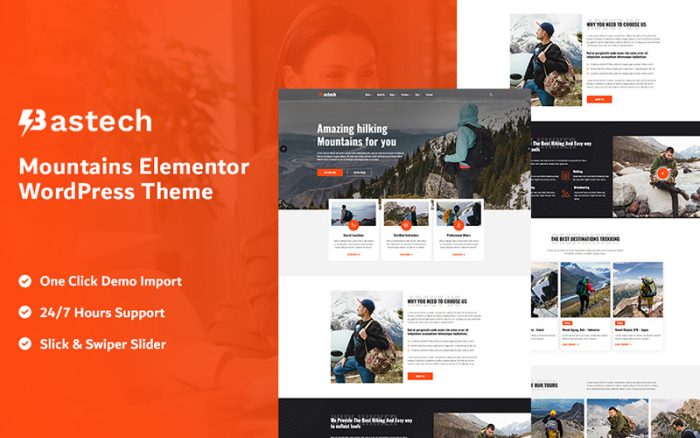 Bastech - Dağlar Elementor WordPress Teması