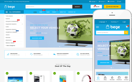 Bege - Dijital, Elektronik Mağazası Modern WooCommerce Teması