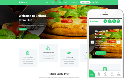 Bellaza - Pizza, Fast Food, Restoran E-ticaret Web Sitesi Teması