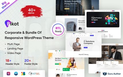 Bikot - Kurumsal ve Mobil Uyumlu WordPress Teması Paketi