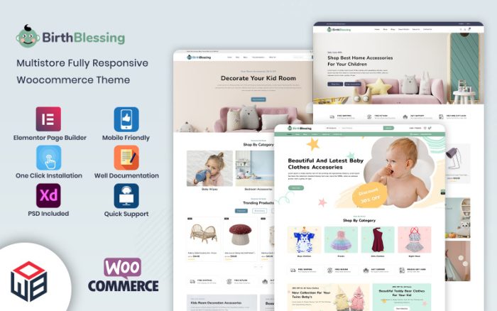 BirthBlessing - Çocuk Giyim ve Oyuncaklar WooCommerce Teması