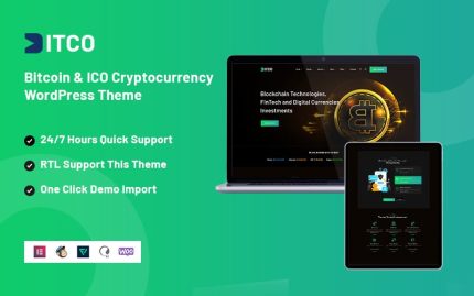 Bitco - Bitcoin ve ICO Cryptocurrency Mobil Uyumlu WordPress Teması
