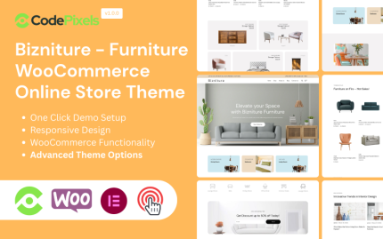Bizniture - Mobilya WooCommerce Çevrimiçi Mağaza Teması