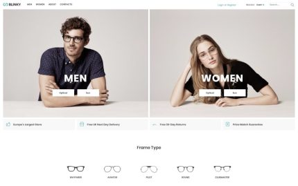Blinky - Minimal Gözlük Mağazası WooCommerce E-Ticaret Teması