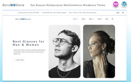 BondStore - Çok Amaçlı Gözlük Mağazası WooCommerce Teması