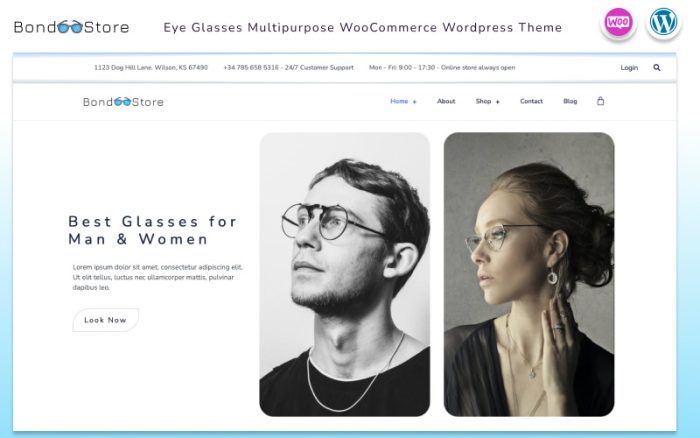 BondStore - Çok Amaçlı Gözlük Mağazası WooCommerce Teması