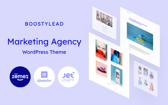 Boostylead - Düzgün Tasarım ve WordPress Elementor Temasına Sahip Pazarlama Ajansı Web Sitesi Teması