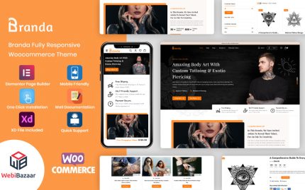 Branda - Dövme Sanatçısı ve Kuaför Salonu WooCommerce Teması