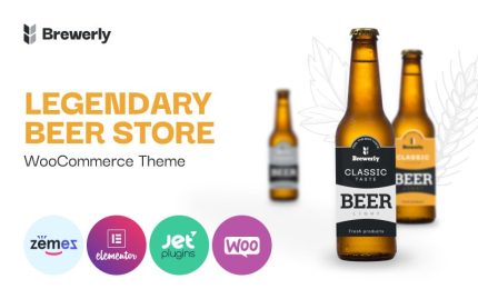 Brewerly - İlgi Çekici Ve Çok Fonksiyonlu Bira Mağazası Teması WooCommerce Teması