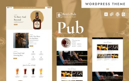 Brit's Pub - Şık Pub ve Viski Bar WordPress Elementor Teması