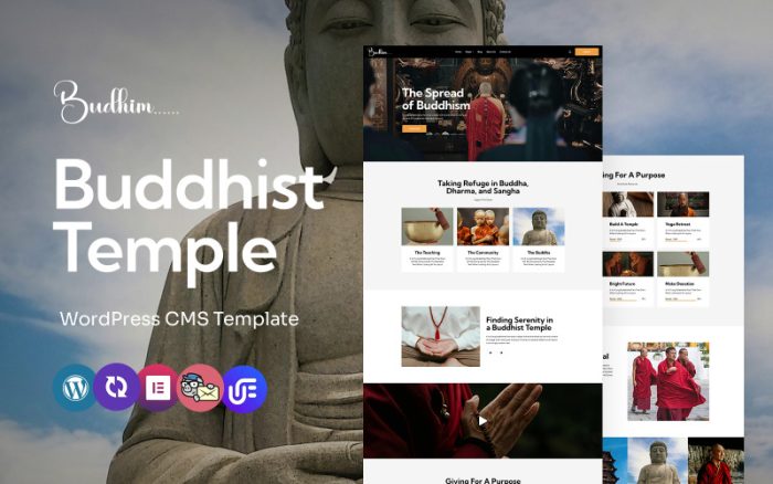 Budhim - Budist Tapınağı Çok Amaçlı WordPress Elementor Teması