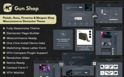 BulletCrew - Tabancalar, Silahlar ve Ateşli Silahlar WooCommerce Elementor Teması