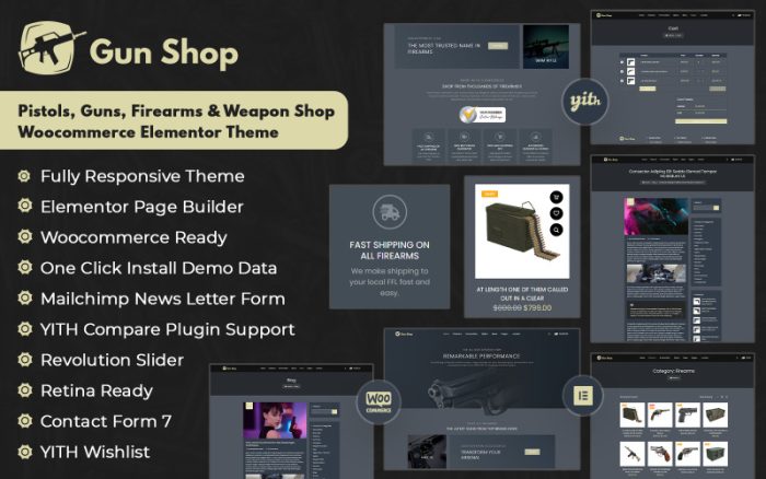 BulletCrew - Tabancalar, Silahlar ve Ateşli Silahlar WooCommerce Elementor Teması