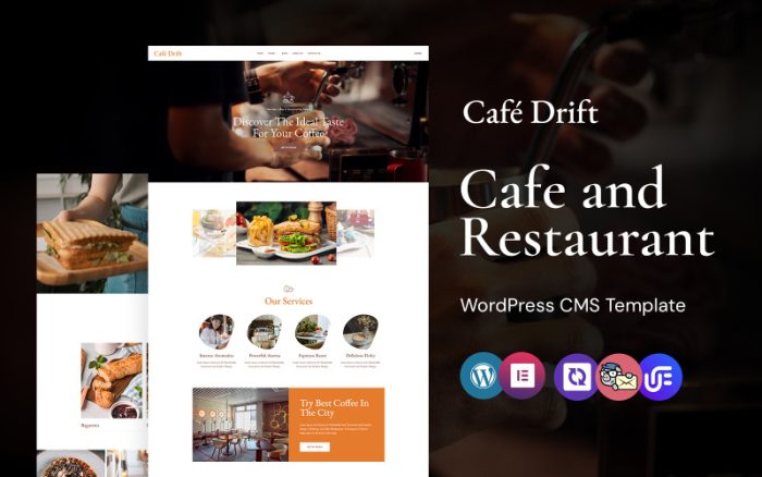 Cafe-Drift - Kafe ve Restoran WordPress Elementor Teması