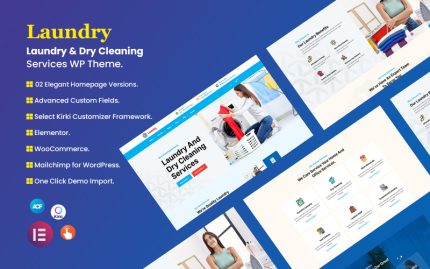 Çamaşırhane ve Kuru Temizleme Hizmetleri WordPress Teması