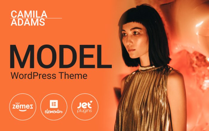 Camila Adams - Canlı ve Mobil Uyumlu Erkek Modeli web sitesi WordPress Teması