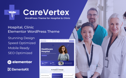 CareVertex - Modern Hastane WordPress Teması