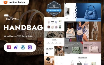 Carryall - Lüks Çanta Mağazası ve Modern Çantalar WordPress Elementor Teması
