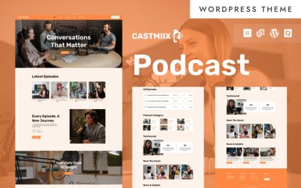 CastMiix - Sesli Podcast ve Yayın WordPress Elementor Teması