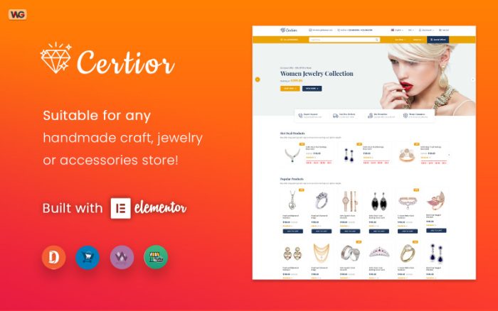 Certior - Kuyumcu Modern Elementor WooCommerce Teması