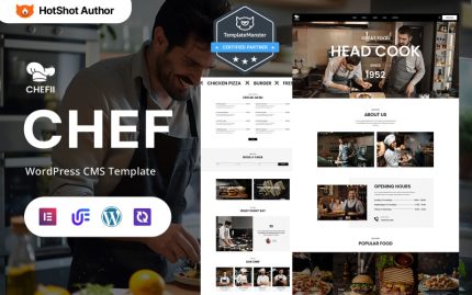 Chefii - Kişisel Şef, Catering ve Yemek Hizmetleri WordPress Elementor Teması