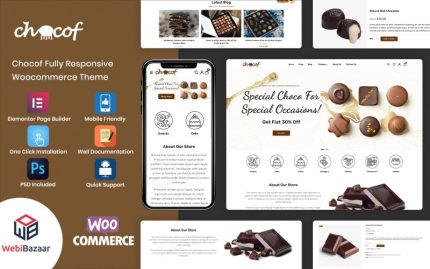 Chocof - Modern Çikolatalı Tatlılar ve Şekerler WordPress Elementor Teması