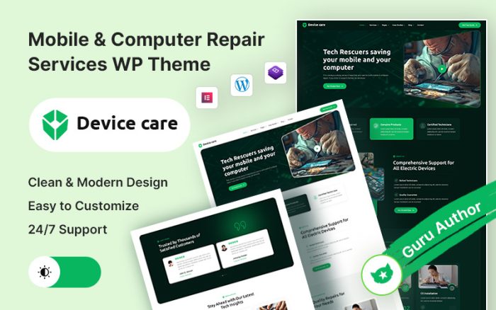Cihaz – Mobil ve Bilgisayar Onarım Servisi Elementor WordPress Teması