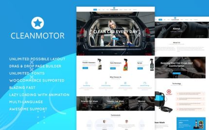 CleamMotor - Mobil Uyumlu Araba Yıkama WordPress Teması